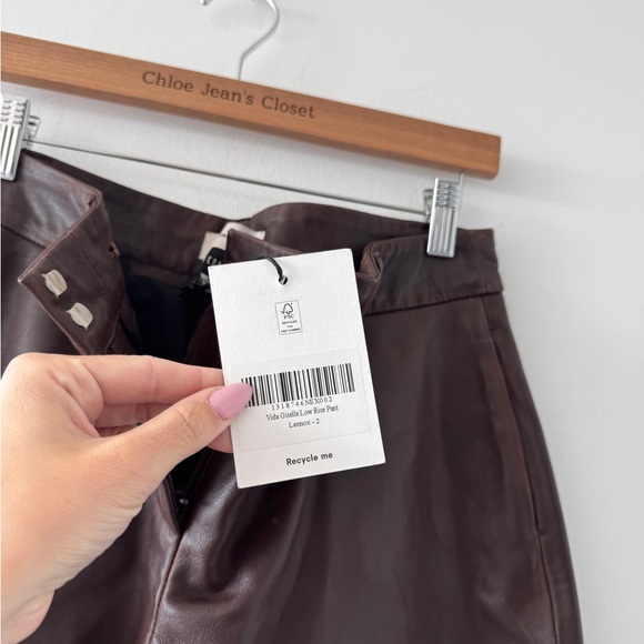 REFORMATION NWT Veda Gisele Low Rise Leather Pants 2 - Picture 3 of 7